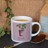 Personalised Pink Espresso Cup with Custom House Plant Design Mug Always Personal 