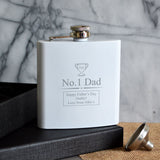 Personalised Engraved Best Dad Hip Flask 6oz Father's Day
