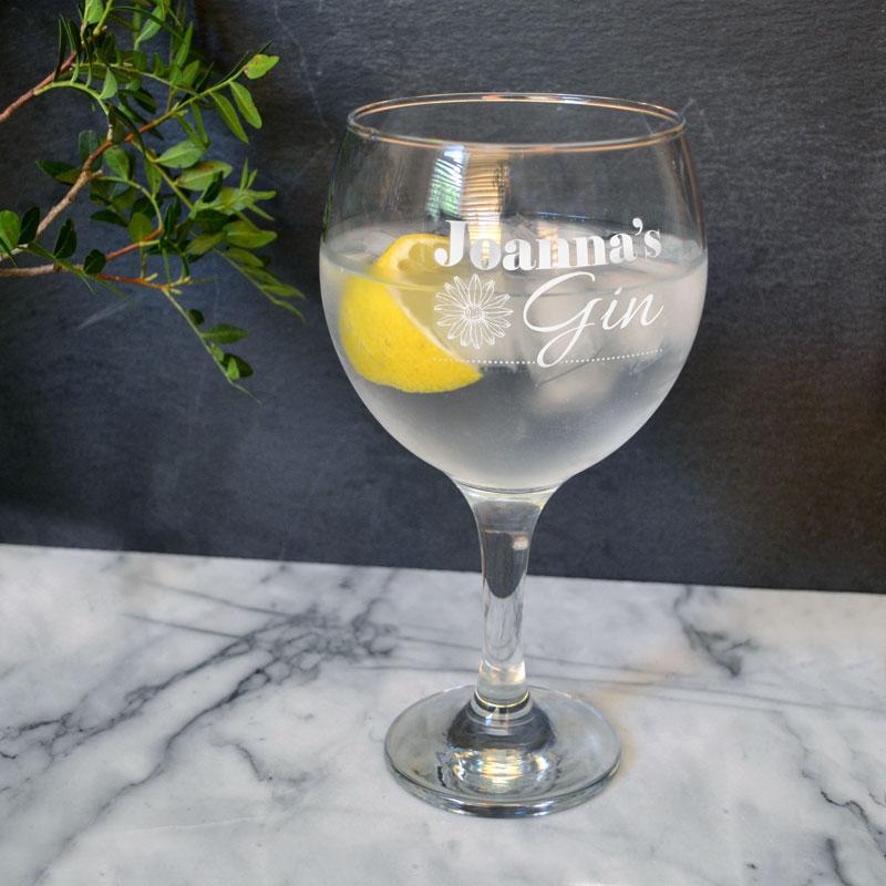 Personalised Gin Glass for Gin and Tonic or Cocktails Glass Always Personal 