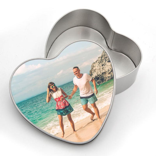 Personalised Metal Photo Heart Tin Tin Always Personal