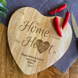 Personalised wooden heart shaped chopping board