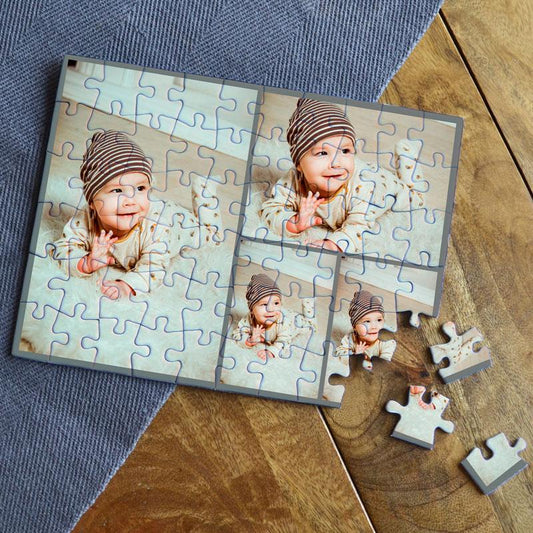 Personalised Photo Collage Jigsaw Grey 4 Images Jigsaw Always Personal