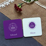 Personalised Jubilee Coaster Purple or Grey Queen's Platinum Jubilee 2022