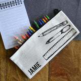 Personalised Linen Drawing Pencil Case Multiple Colours Pencil Case Always Personal 