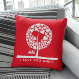Personalised Valentine's Day Tree Red Cushion Cushion Always Personal 