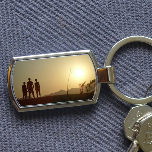 Personalised Rectangular Metal Photo Keyring Keyrings Always Personal