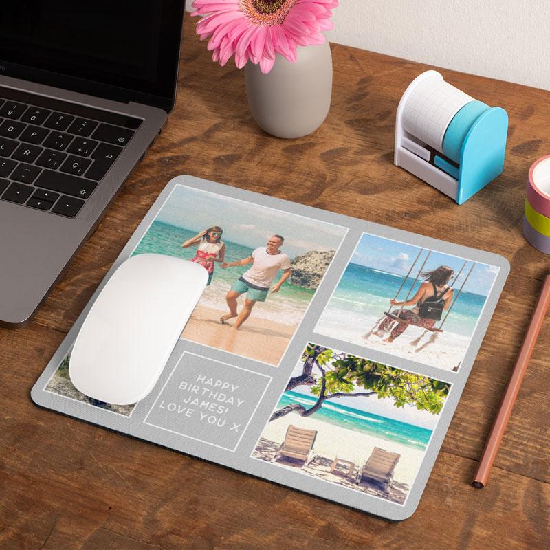 Personalised Photo Mouse Mat Grey Message Mousemat Always Personal