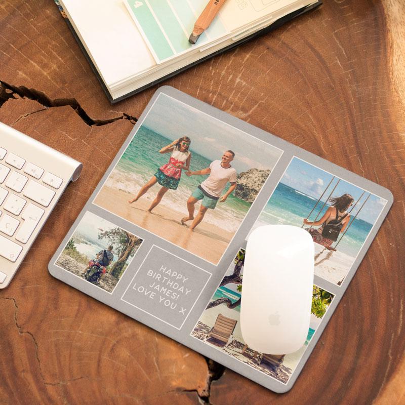 Personalised Photo Mouse Mat Grey Message Mousemat Always Personal 