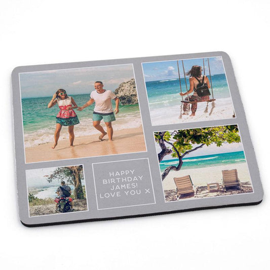 Personalised Photo Mouse Mat Grey Message Mousemat Always Personal