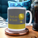 Personalised "Thank You" Mug in Grey and Yellow Mug Always Personal 