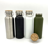 Personalised No.1 Dad Water Bottle Engraved Bamboo Lid Hot/Cold
