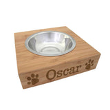 Personalised Dog Bowl Bamboo and Stainless Steel Pet Bowl Always Personal 