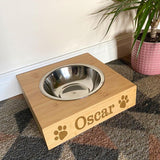 Personalised Dog Bowl Bamboo and Stainless Steel Pet Bowl Always Personal 