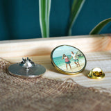 Personalised Photo Metal Pin Badge Gold or Silver