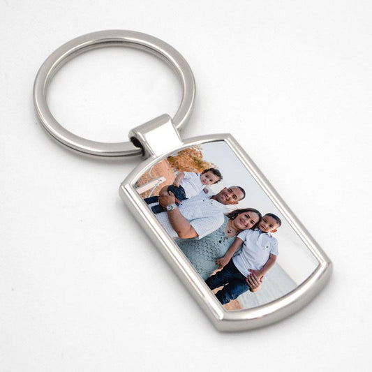 Personalised Rectangular Metal Photo Keyring Keyrings Always Personal
