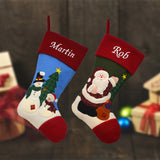 Personalised Vintage Style Snowman or Father Christmas Stockings