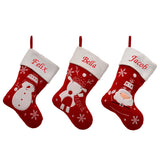 three designs of personalised embroidered stocking