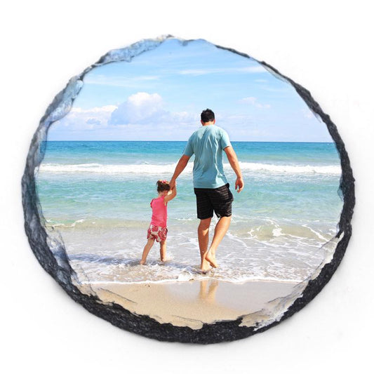 Personalised Round Slate Photo Coaster Coaster Always Personal
