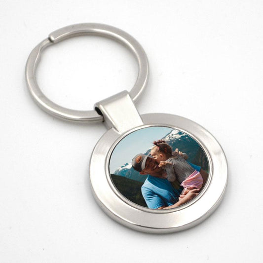 Personalised Photo Circle Metal Keyring Keyrings Always Personal
