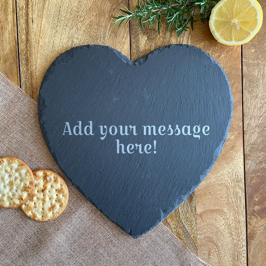 Personalised Engraved Heart Slate Placemat Custom Message Placemat Always Personal