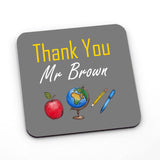 Personalised Square Coaster With Coloured Teacher Icons Coaster Always Personal 