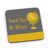 Personalised "Thank You" Square Coaster in Yellow and Grey Coaster Always Personal 