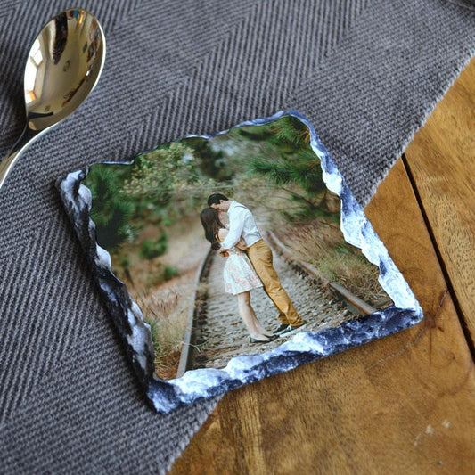 Personalised slate coaster with custom photo