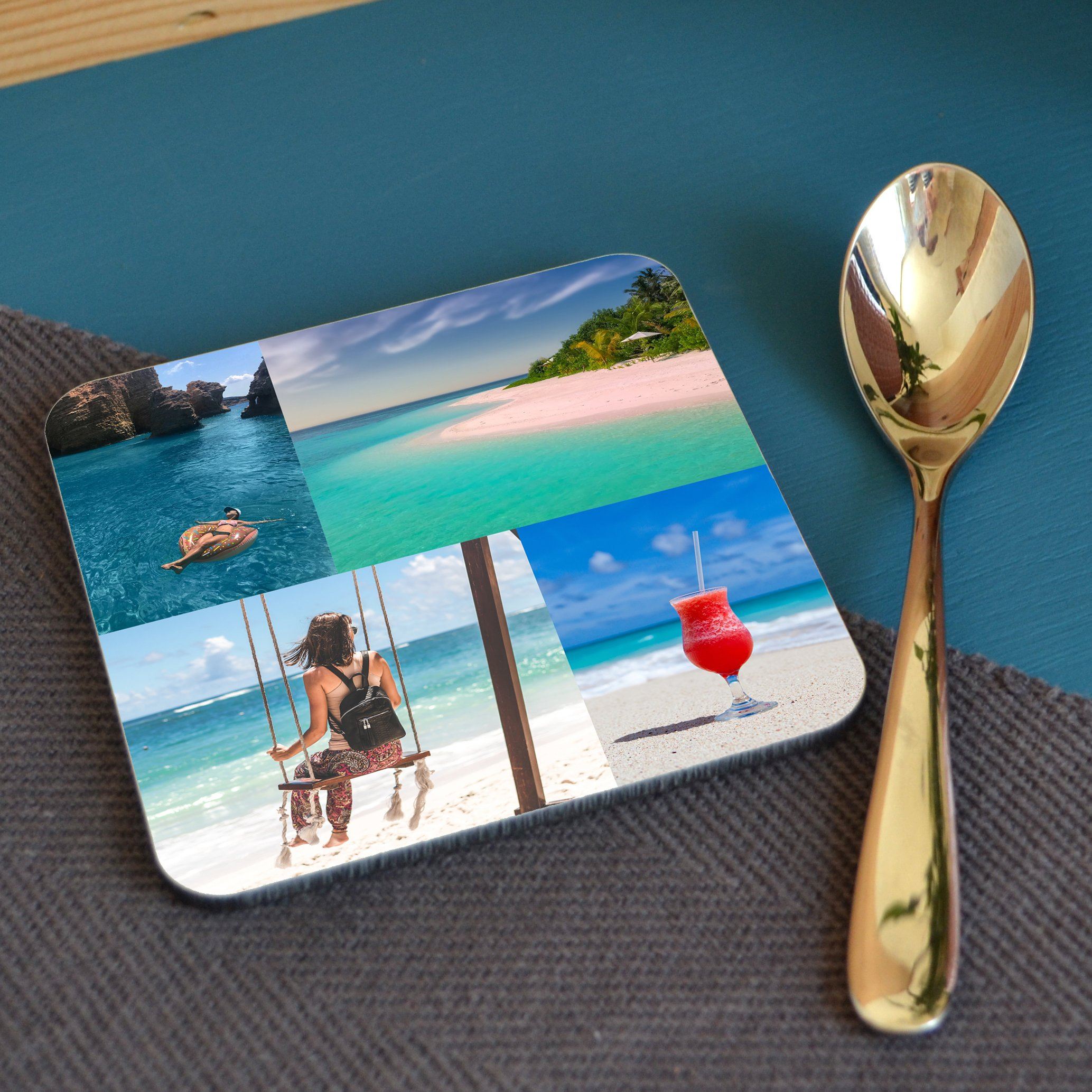 Personalised Photo Collage Square Coaster Coaster Always Personal 
