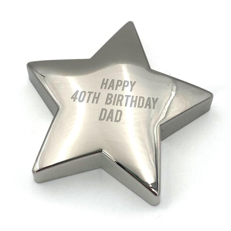 Personalised Engraved Star Paperweight Metal Paperweight Always Personal 