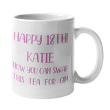 Personalised 18th Birthday Joke Mug Swap Soft Drink for Alcohol Multiple Colours Mug Always Personal 