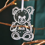 Personalised Engraved Teddy Bear Christmas Decoration Name Clear Acrylic Christmas Decoration Always Personal 