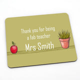 Personalised "Thank You Teacher" Place Mat in Green Placemat Always Personal 