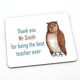 Personalised Owl "Thank You Teacher" Place Mat Placemat Always Personal 