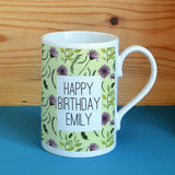 Personalised Wildflower Pattern Porcelain Mug Mug Always Personal 