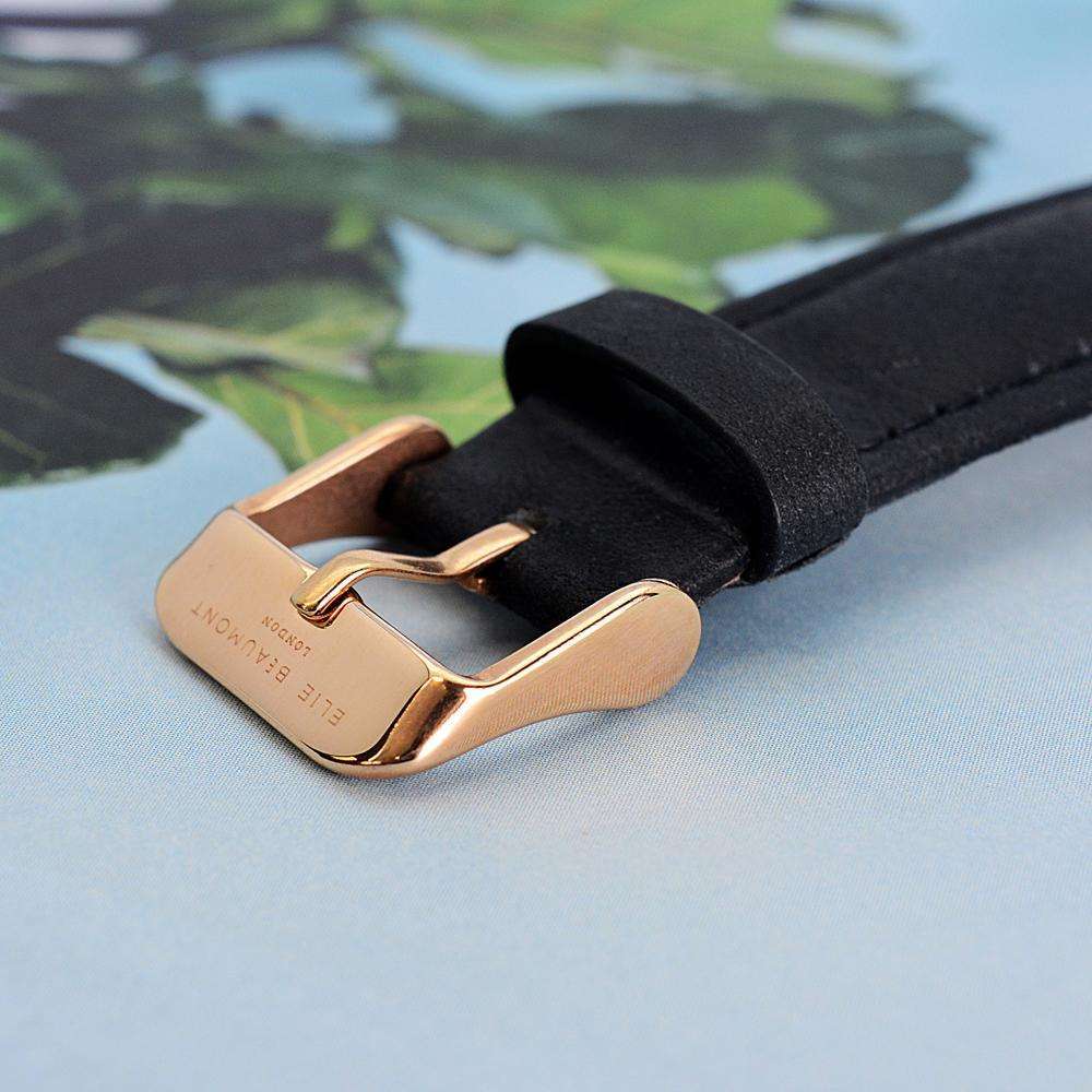 Modern - Vintage Personalised Leather Watch in Black Accessories Treat