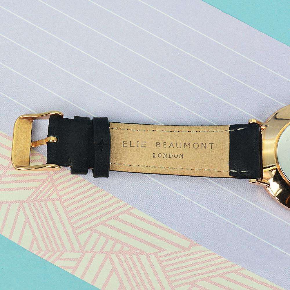 Modern - Vintage Personalised Leather Watch in Black Accessories Treat