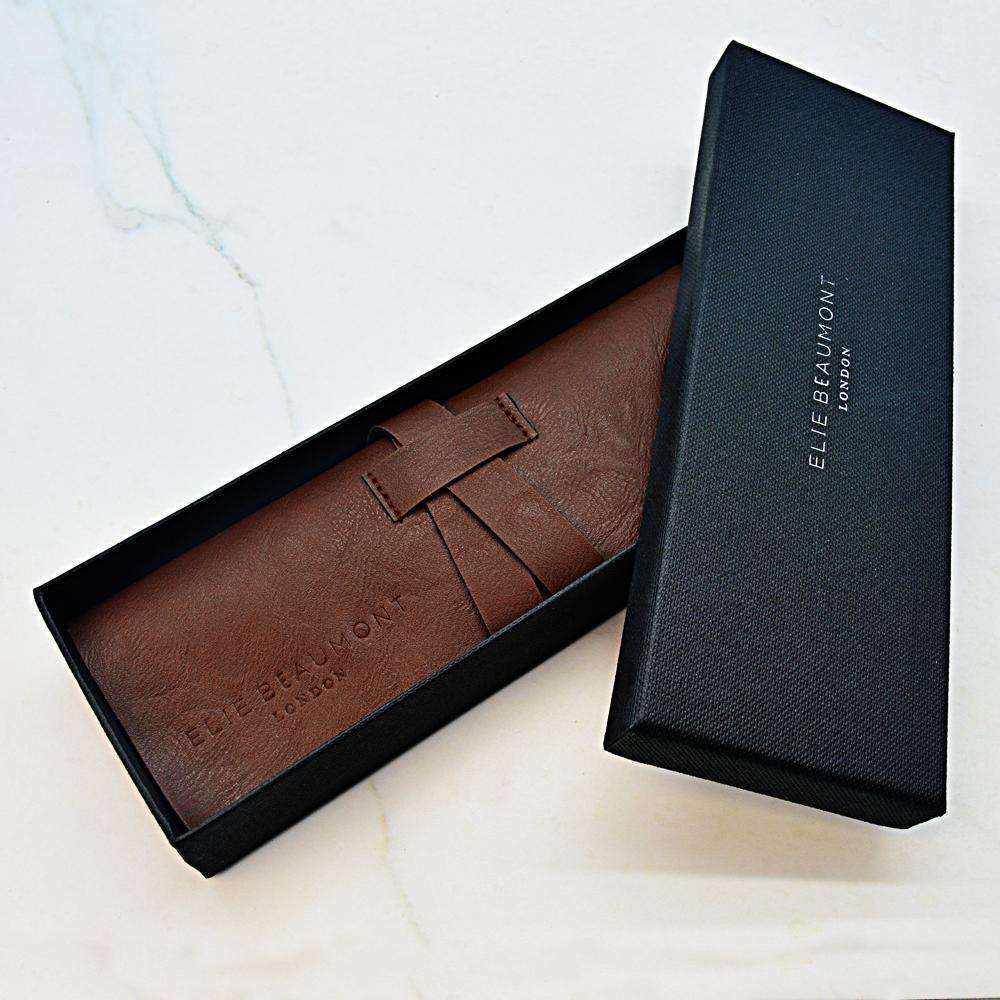 Modern - Vintage Personalised Leather Watch in Black Accessories Treat