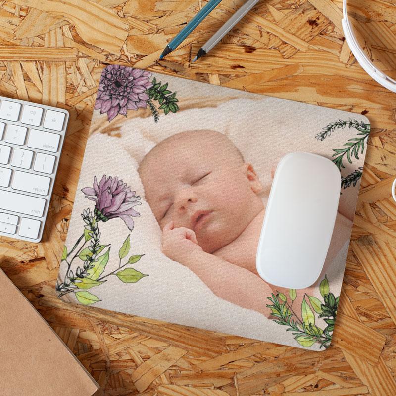 Personalised Flower Pattern Photo Mousemat Mousemat Always Personal