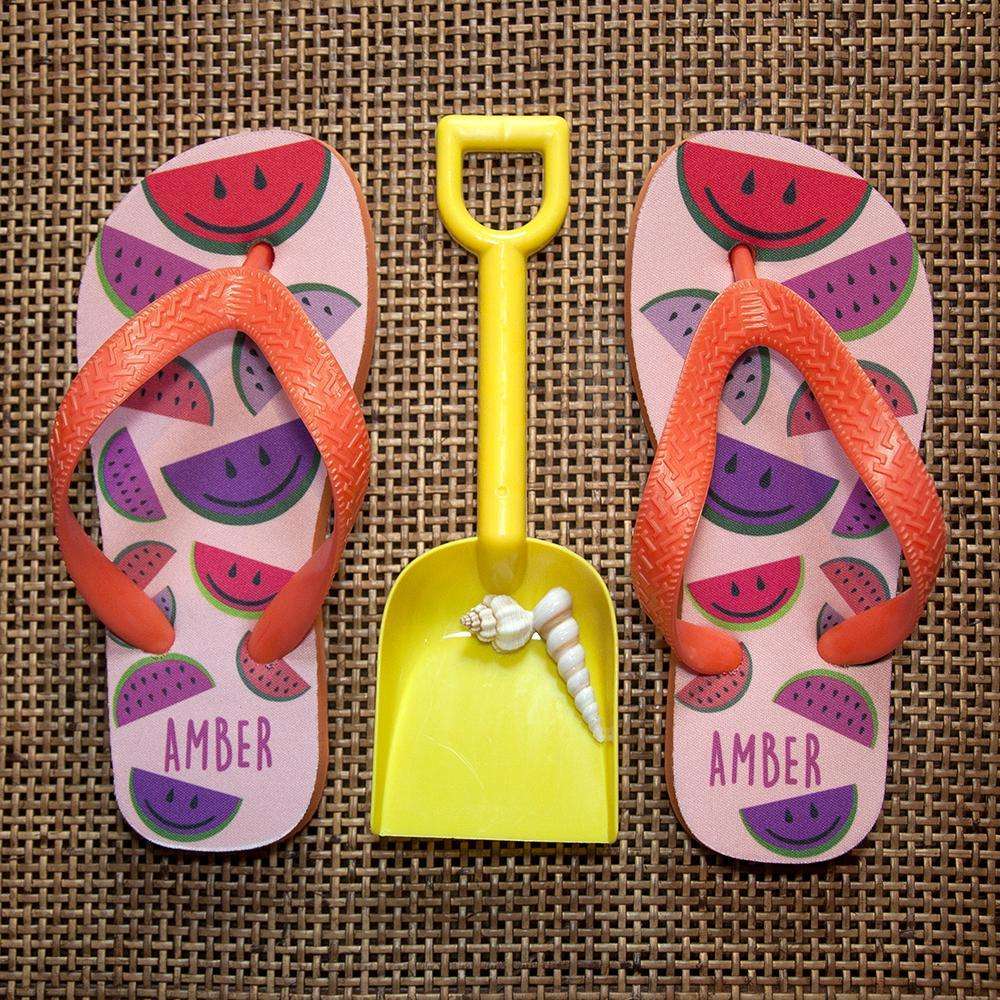 Wild Watermelon Child's Personalised Flip Flops Footwear Treat