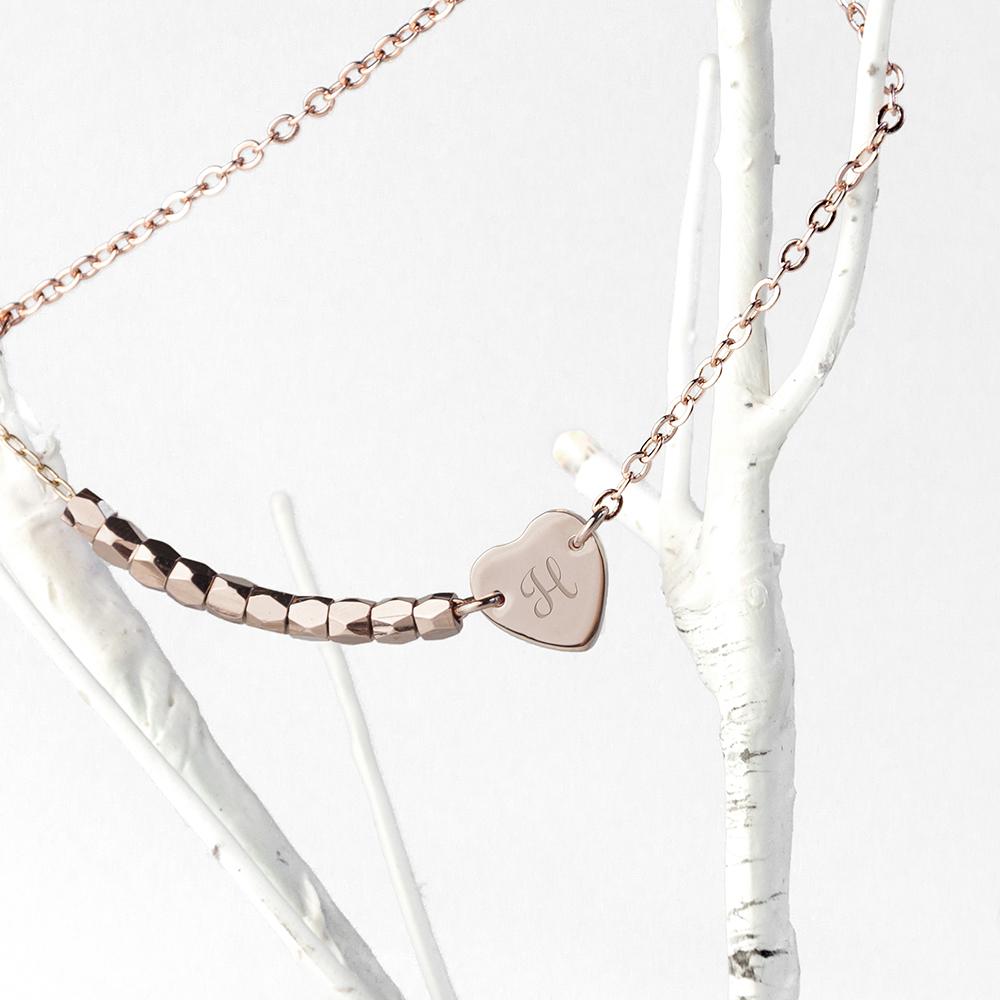 Personalised Heart Charm Bracelet Jewellery Treat