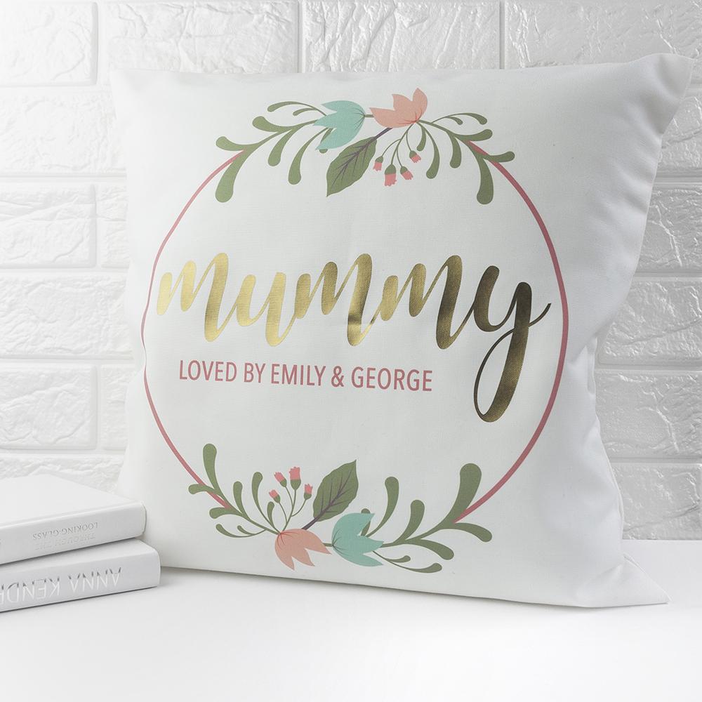 Personalised Floral Wreath Cushion Cover Cushion Treat