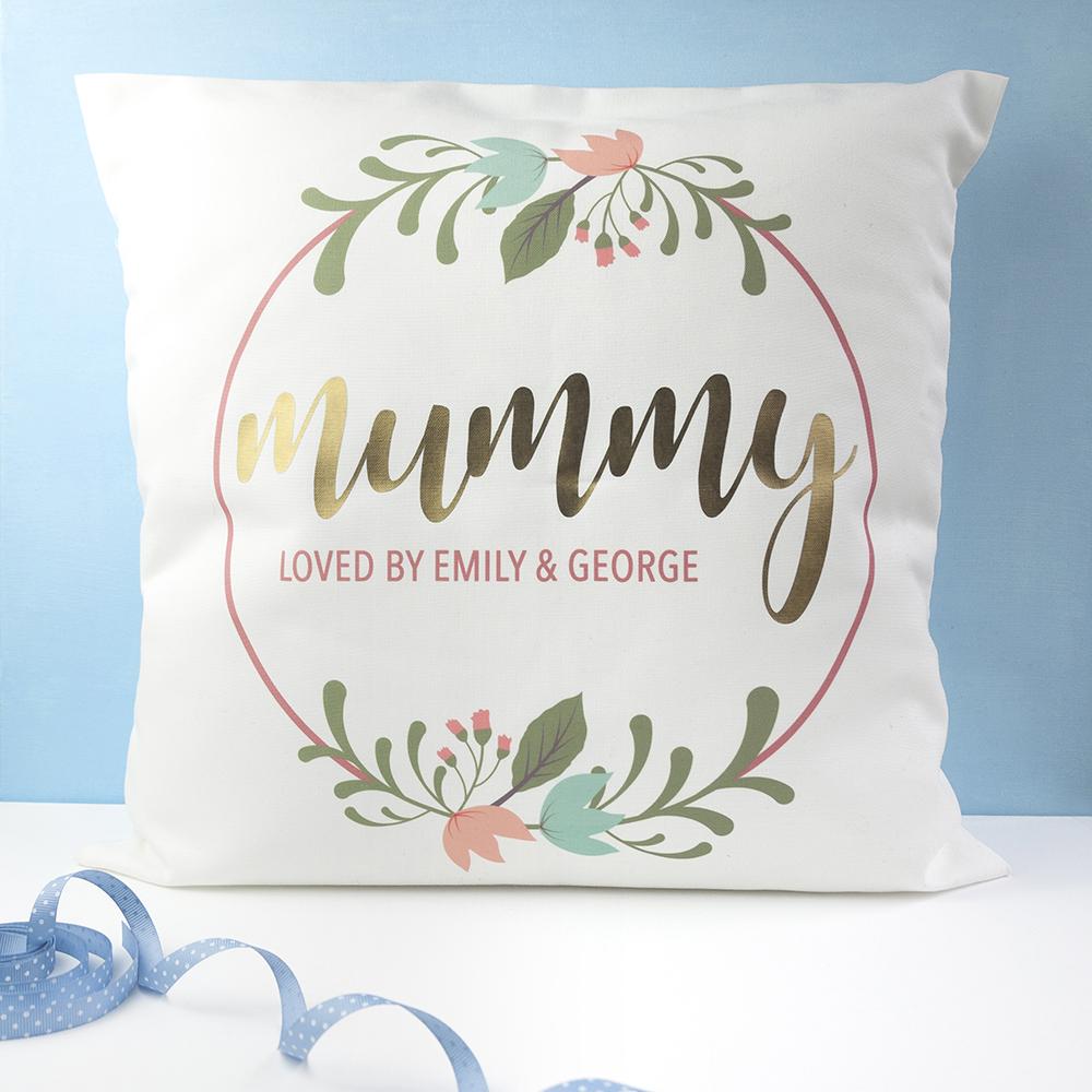Personalised Floral Wreath Cushion Cover Cushion Treat