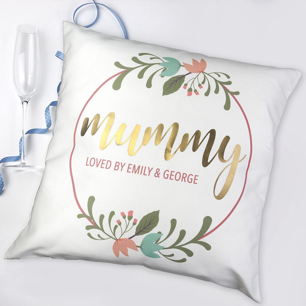 Personalised Floral Wreath Cushion Cover Cushion Treat