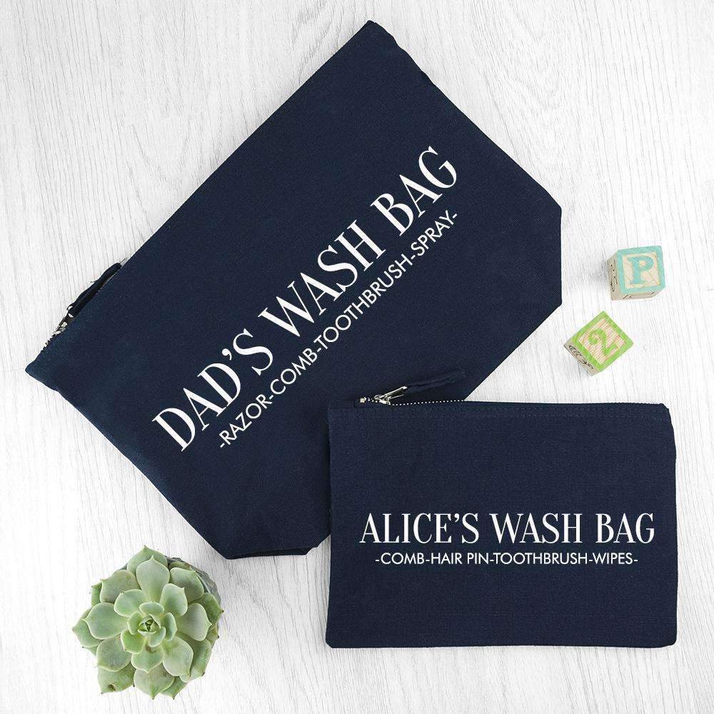 Personalised Daddy & Me Navy Wash Bags Bag Treat