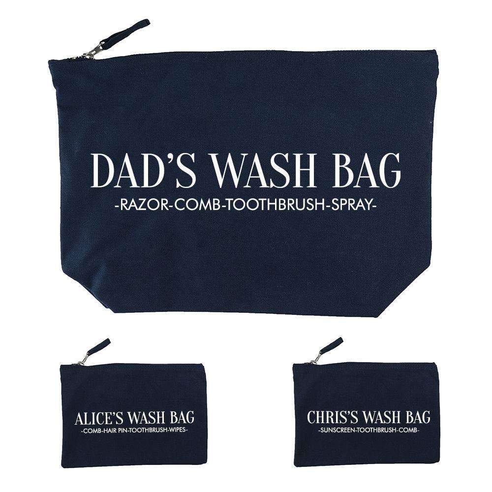 Personalised Daddy & Me Navy Wash Bags Bag Treat