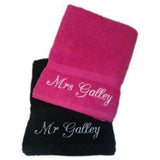 Personalised Embroidered His & Hers Towels Towel Always Personal 