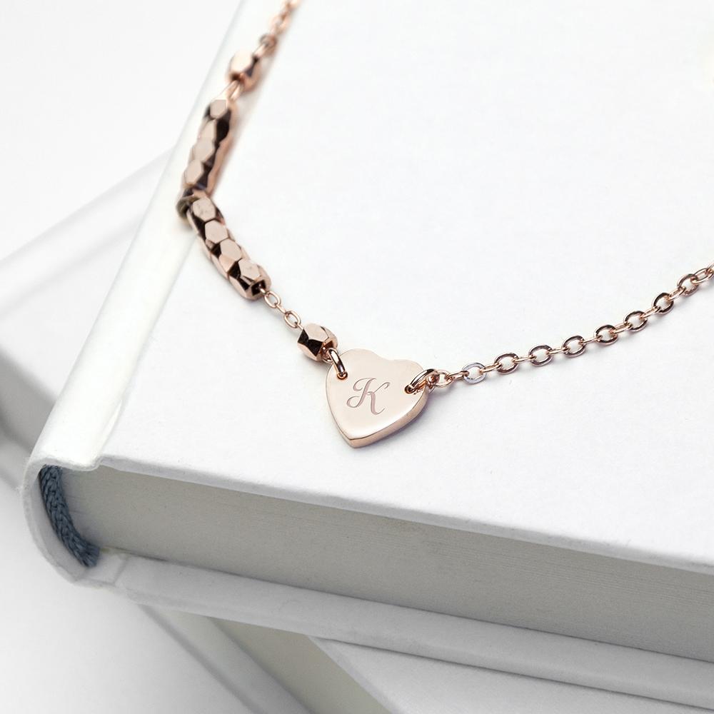 Personalised Heart Charm Bracelet Jewellery Treat