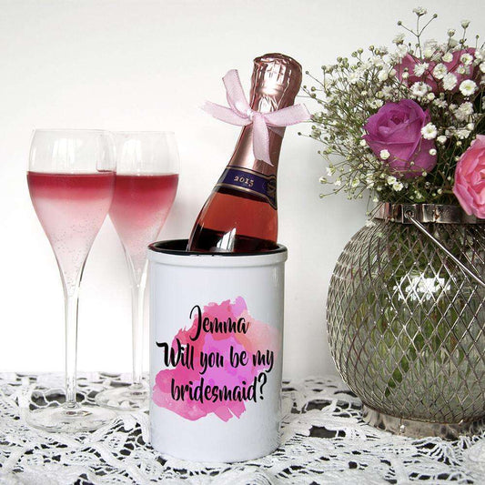Will You Be My Bridesmaid Personalised Miniature Champagne Bucket Ceramic Treat