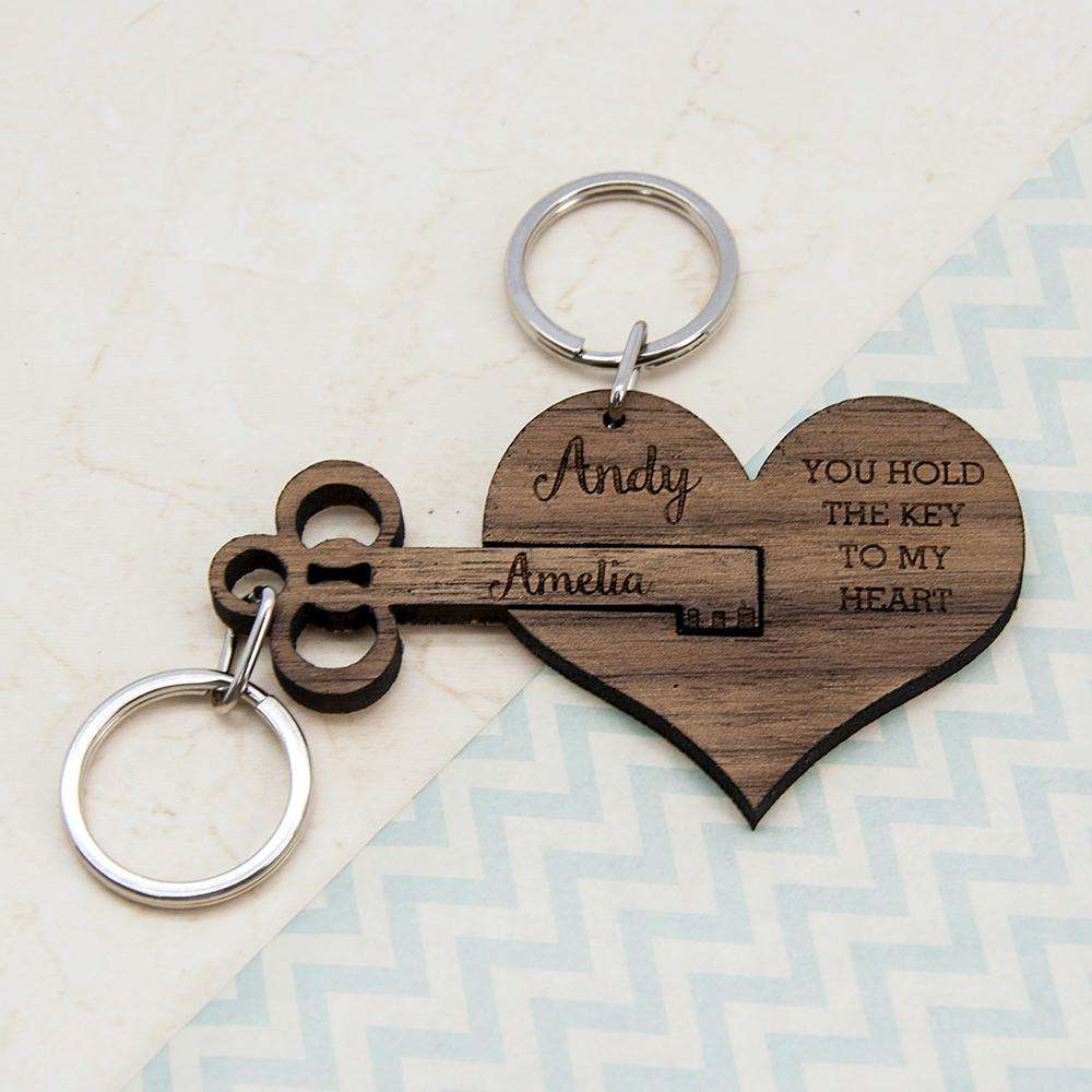 You Hold The Key To My Heart Keyring Set Of Two Keyrings Treat