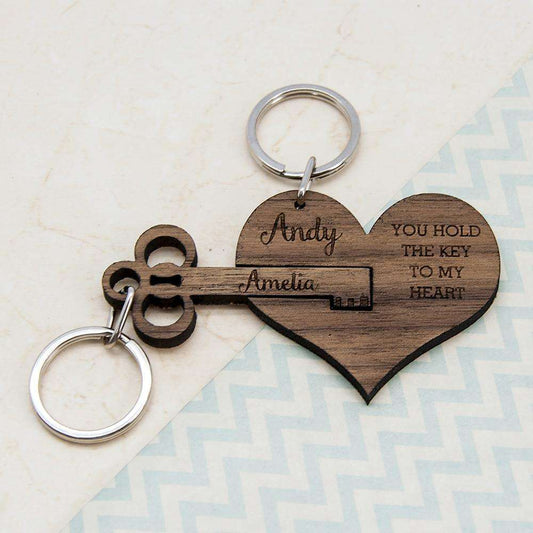 You Hold The Key To My Heart Keyring Set Of Two Keyrings Treat